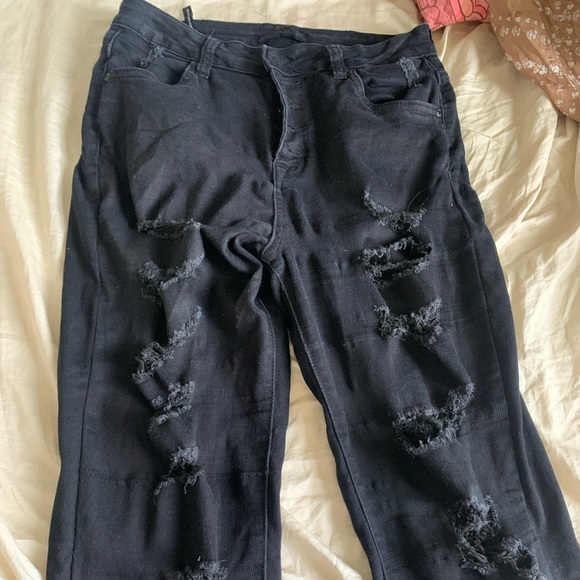 Skinny black ripped jeans - Picture 1 of 1